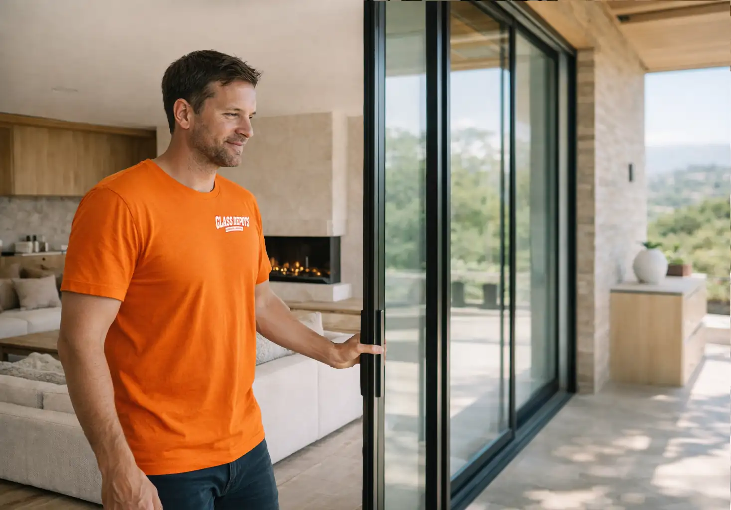 glass depots sliding door